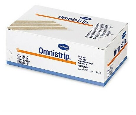 Полоски пластырные Омнистрип (Omnistrip) гипоаллергенные стерильные размером 6 х 38мм, 540682 (1 Блок (6шт))