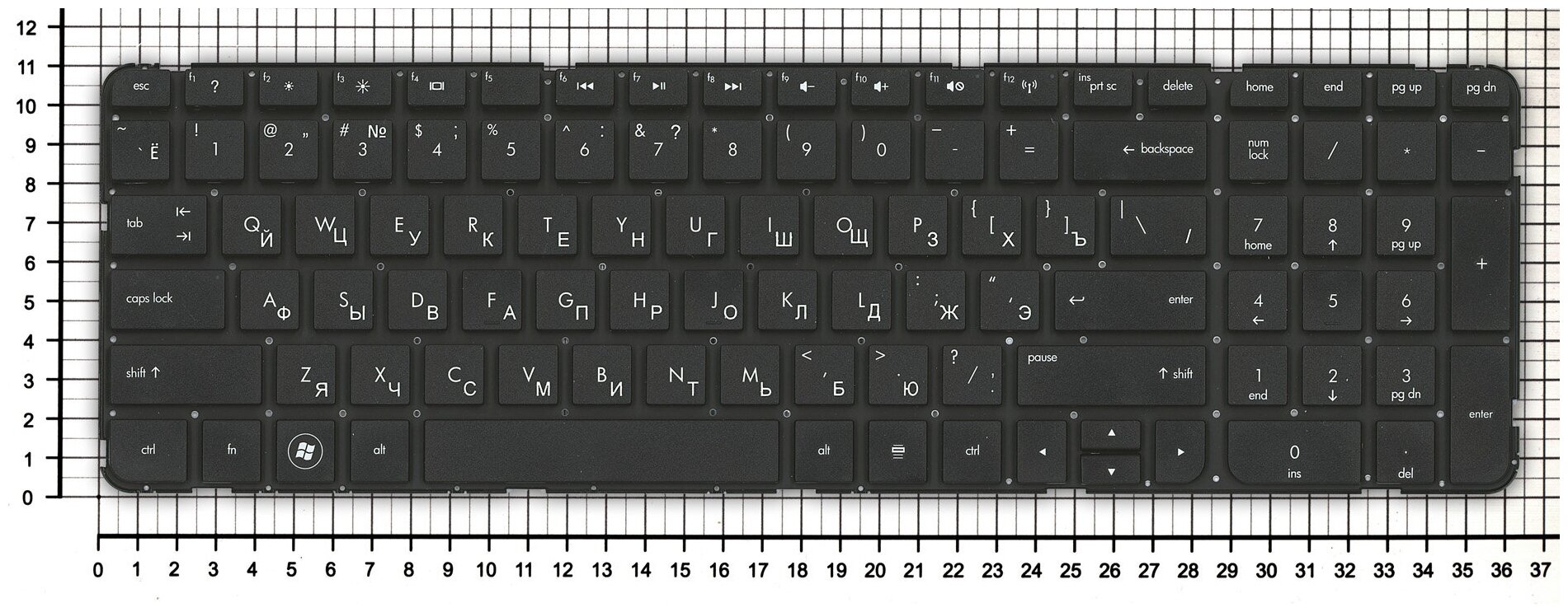 Клавиатура для ноутбука HP Pavilion G7-2100sg черная без рамки