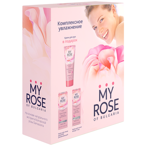 Купить My Rose of Bulgaria Женский Комплексное увлажнение Набор: крем для лица, 50мл, крем вокруг глаз 20мл, крем для рук 75мл