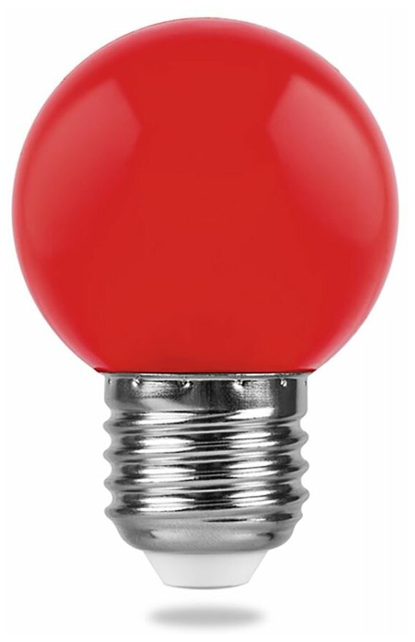 Лампа светодиодная, (1W) 230V E27 красный G45, LB-37 3шт