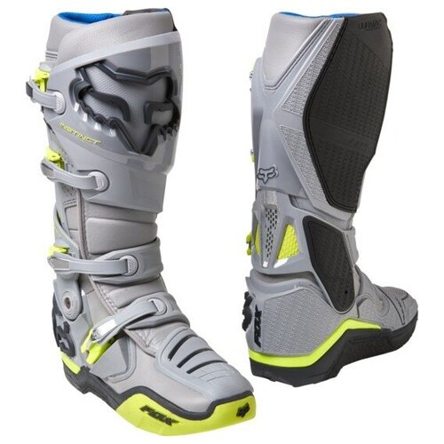 Мотоботы кроссовые Fox Instinct Boot, Grey/Yellow, 11, 2022