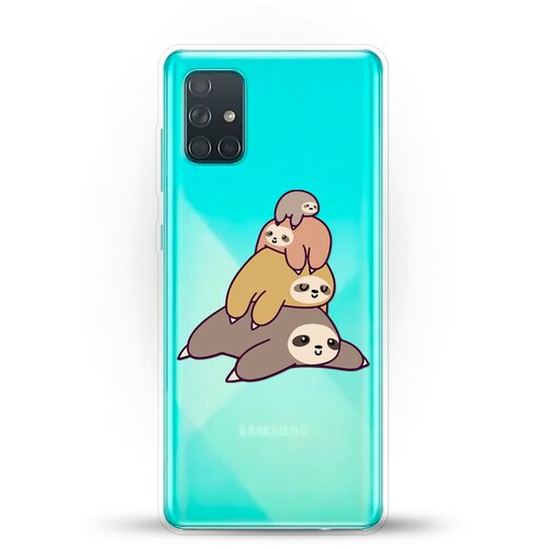 фото Силиконовый чехол 4 ленивца на samsung galaxy a71 andy & paul