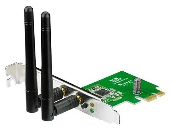 Сетевой адаптер WiFi Asus PCE-N15 N300 PCI Express (ант.внеш.съем) 2ант.
