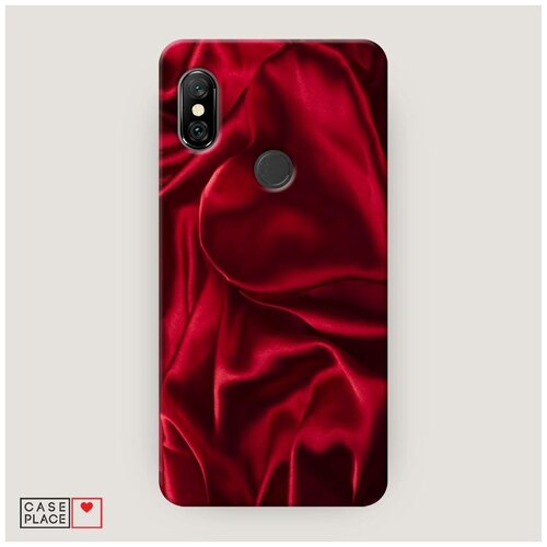 фото Чехол пластиковый xiaomi redmi note 6 pro текстура красный шелк case place