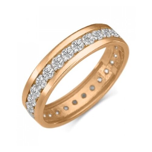 PLATINA jewelry Обручальное кольцо из красного золота с бриллиантом 01-1064-00-101-1110-30, размер 16