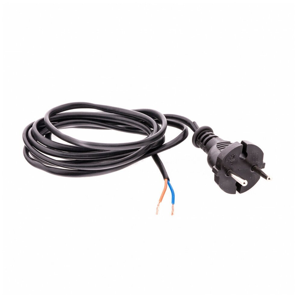 Шнур электрический соединительный для настольной лампы Сибртех 1, 7м, 120Вт, чёрный, тип V-1, 96015