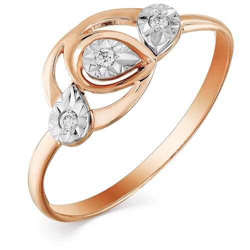 фото Master brilliant золотое кольцо из белого золота с бриллиантом 1-107-548/1, размер 18