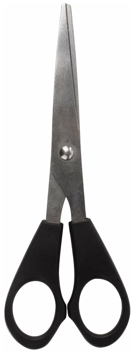 Ножницы STAFF Basic 140мм, чёрные, ПВХ чехол с европодвесом, 235458