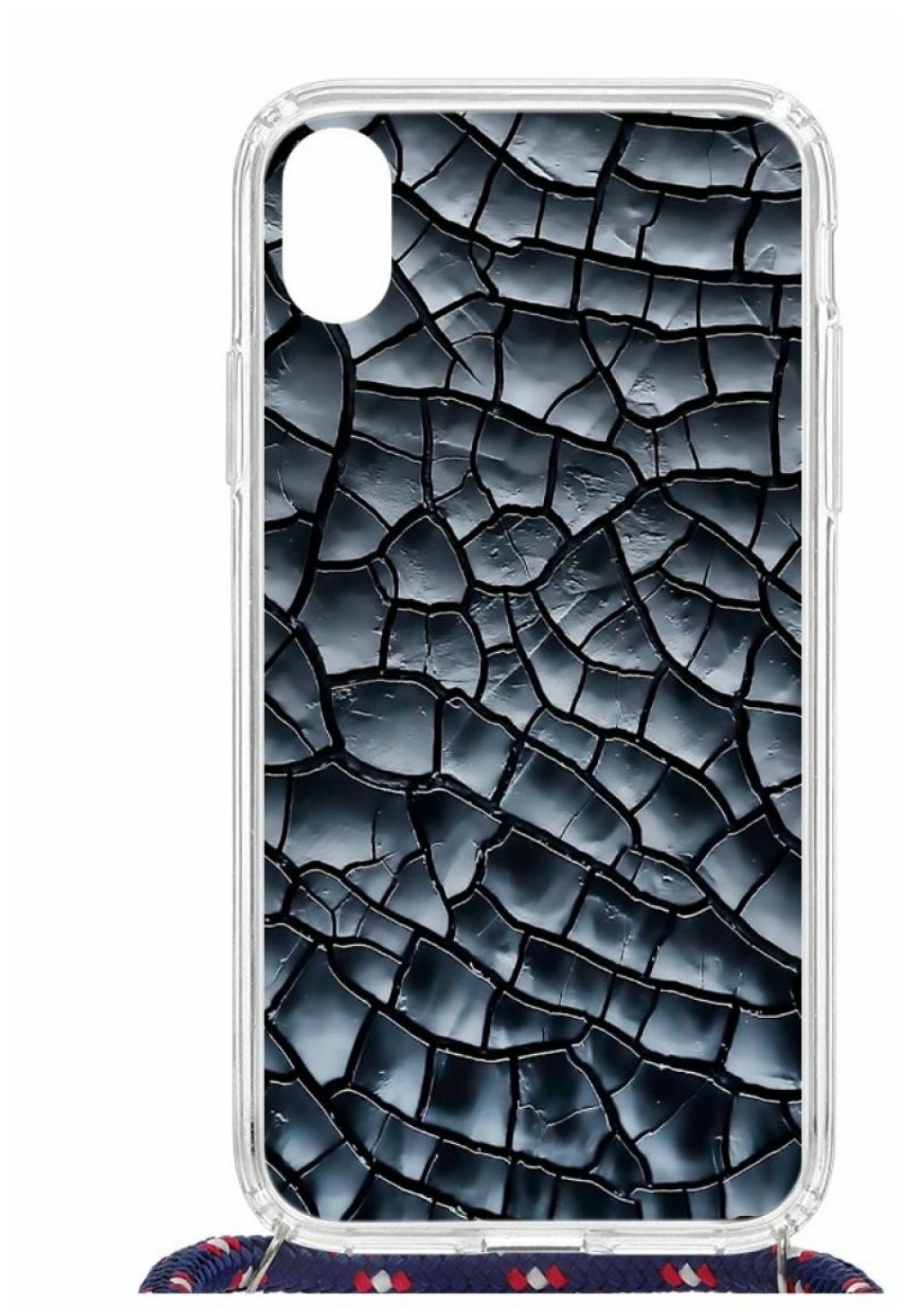 Чехол Apple iPhone XR Magrope MagSafe Kruche Print Cracks/с шнурком/накладка/противоударный/защита камеры/с рисунком/МагСейф