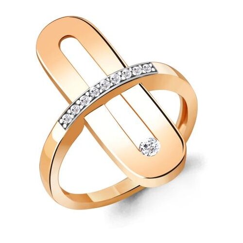 фото Кольцо из золочёного серебра aquamarine а68834а-п с фианитом diamant-online