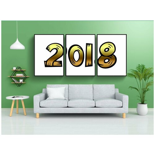 фото Набор модулных постеров для интерьера "текст, золото, золотой" 60x90 см. в тубусе, без рамки lotsprints