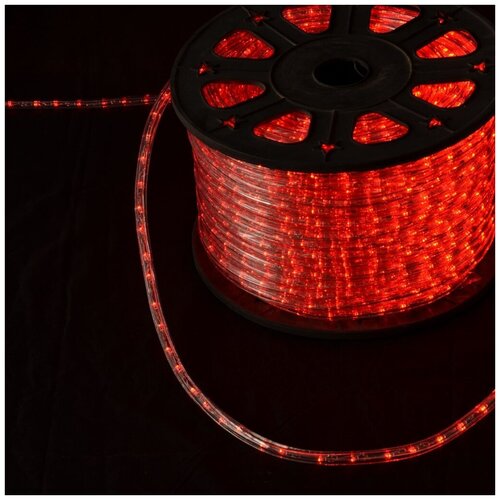 Дюралайт, 13 мм, цвет красный, на светодиодах, фиксинг, 30 + 6(flash) светодиодов на 1 м