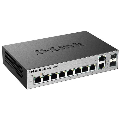 D-Link Managed L2 Metro Ethernet Switch 8х1000Base-T 2хCombo 1000Base-TSFP Surge 6KV CLI 1298500₽