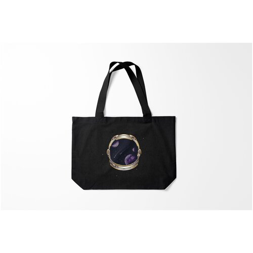 фото Сумка-шоппер / 46х35 см / популярные иллюстрации / астрономия космос шлем астронавта burnettie