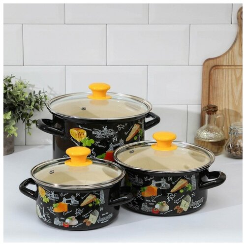 Набор кастрюль Сыр 5-1 Экстра 3 предмета 15 л 23 л 5 л крышки индукция 6162₽