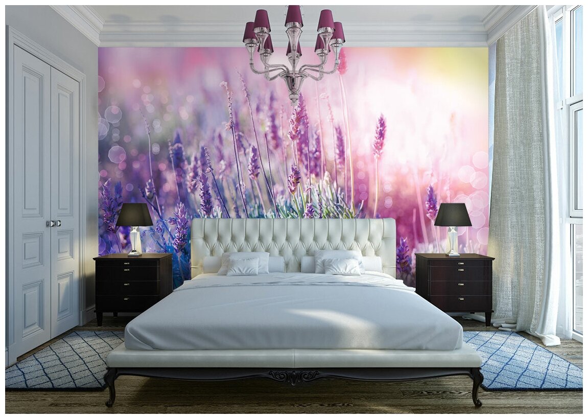 Фотообои WonderWall Цветы лаванды 3,86х2,8 м для кухни, в спальню, гостиную