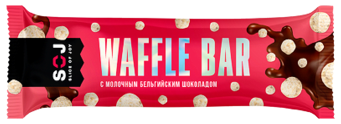 Батончик вафельный "Waffle bar" в молочном шоколаде (SOJ), 40 г - фотография № 2