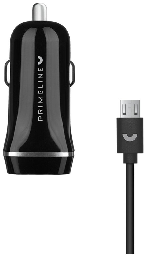 Автомобильное зарядное устройство USB 1A + кабель micro USB, Prime Line