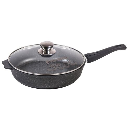 С030701 Сковорода 30 см АП Гранит со съемной ручкой и стеклян крышкой