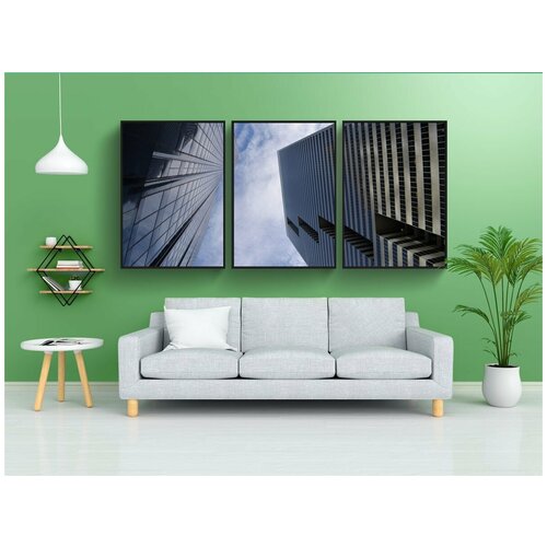 фото Набор модулных постеров для интерьера "скайлайн район, хьюстон, техас" 60x90 см. в тубусе, без рамки lotsprints