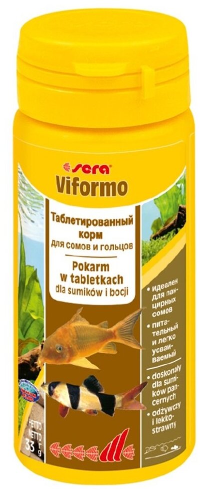 Sera (Сера) Viforno Корм для сомов и гольцов 33 г 50 мл (таблетки)