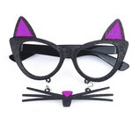 Карнавальные очки для праздника/маскарада Веселуха на Хэллоуин/в подарок на день рождения Котик/Кошка с усами - изображение
