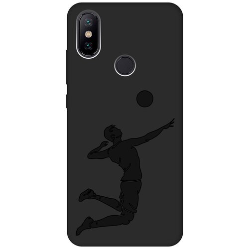 Матовый чехол Volleyball для Xiaomi Mi 6X / Mi A2 / Сяоми Ми 6Х / Ми А2 с эффектом блика черный