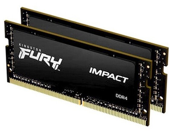 Оперативная память Kingston SO-DIMM DDR4 32Gb (2x16Gb) 2666MHz pc-21300 FURY Impact (KF426S15IB1K2/32)