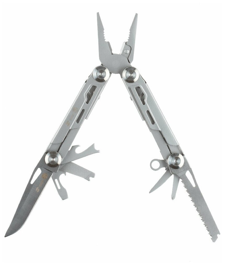 Мультитул Stinger, сталь, серебристый, 12 инструментов, нейлоновый чехол (MT-9540P)