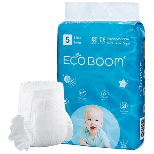 MKEB20011-XL Подгузники органические детские ECO BOOM. размер XL больше 12 кг. 62 штуки в упаковке