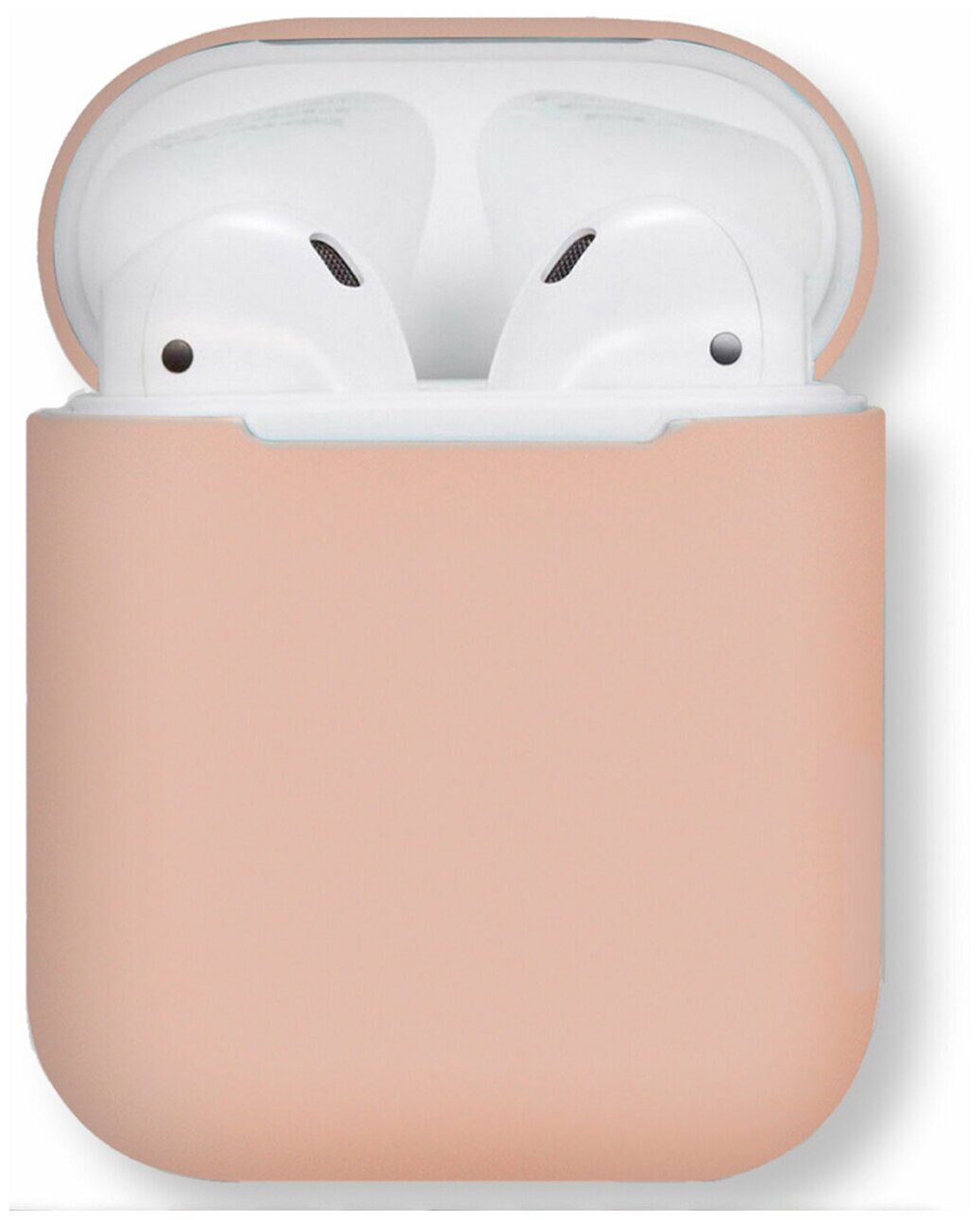 Ультратонкий чехол для Apple AirPods 1 и AirPods 2 / Силиконовый кейс для Эпл Аирподсс 1 и Аирподс 2 из гибкого силикона (Pink Sand) - фотография № 1