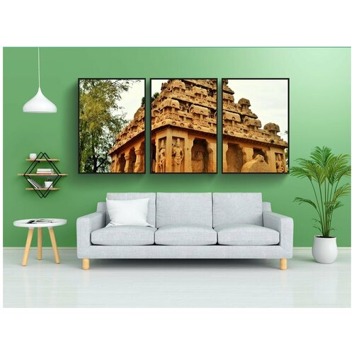 фото Набор модулных постеров для интерьера "храмы, индийский, индуизм" 60x90 см. в тубусе, без рамки lotsprints