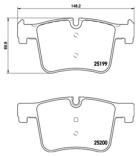 Дисковые тормозные колодки передние Textar 2519901 (4 шт.)