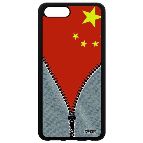 фото Защитный чехол на // honor v10 / view 10 // "флаг китая на молнии" дизайн государственный, utaupia, серый