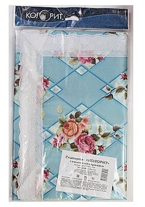 фото Скатерть "Колорит" с виниловым кружевом ассорти 130(135)(140)х140