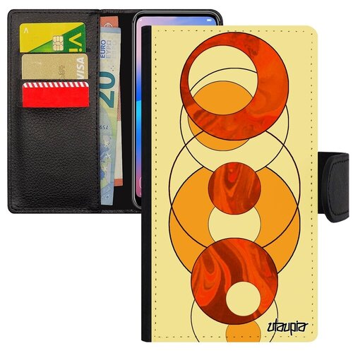 фото Противоударный чехол книжка на телефон // xiaomi mi 8 lite // "круги" геометрия круг, utaupia, оранжевый