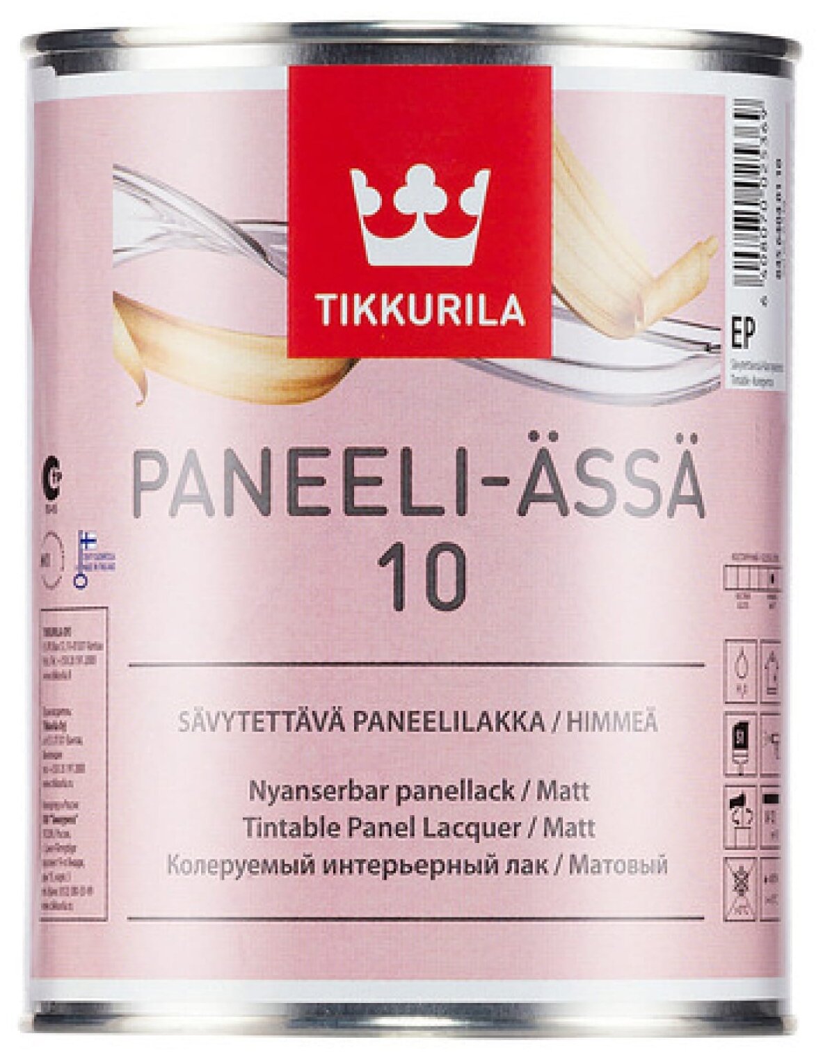 Tikkurila Paneeli Assa 10 лак для стен акриловый матовый (бесцветный, 0,9 л)