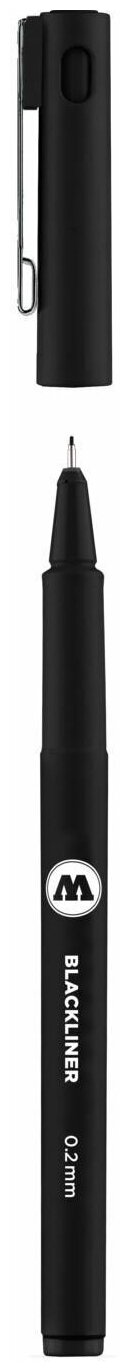 Ручка линер Molotow для скетчинга, иллюстраций, графического дизайна - цвет черный, Blackliner 0,2 мм 703203