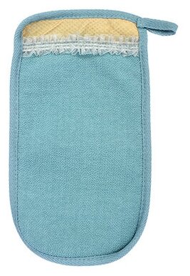 Мочалка «Королевский пилинг», рукавица с декором-тесьма, medium, в ассортименте 3 цвета, для бани и сауны "Банные штучки" /тела/душа