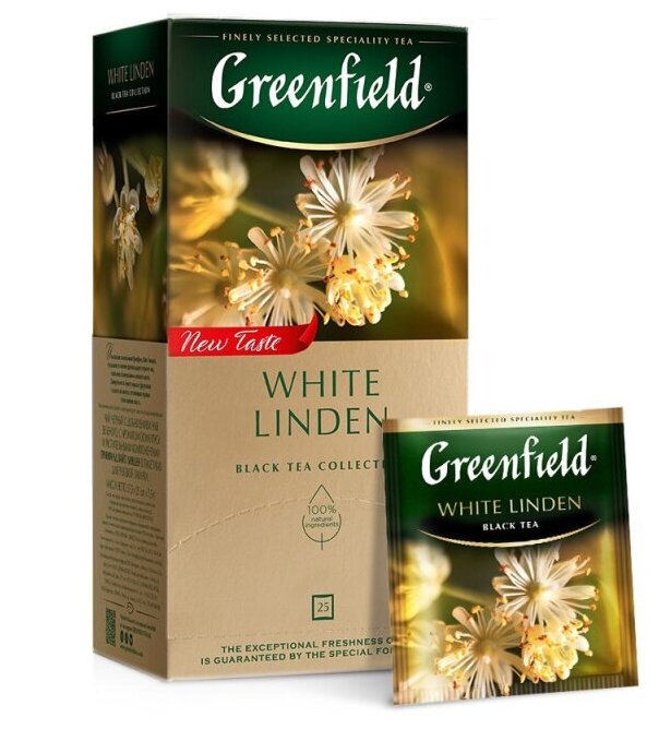 Чай Greenfield White Linden черный с добавками, 25пак 1750-10