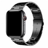 Ремешок металлический для умных смарт часов Apple Watch 42/44 mm series 3 / 4 / 5 / 6 / SE блочный, Черный