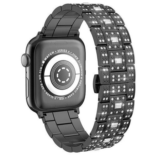 HOCO / Ремешок для Apple Watch 38/40mm starlight steel strap металлический черный со стразами WB13