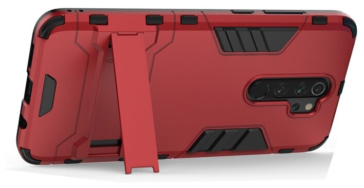 Противоударный чехол Transformer-2 с функцией подставки для Xiaomi Redmi Note 8 Pro красный