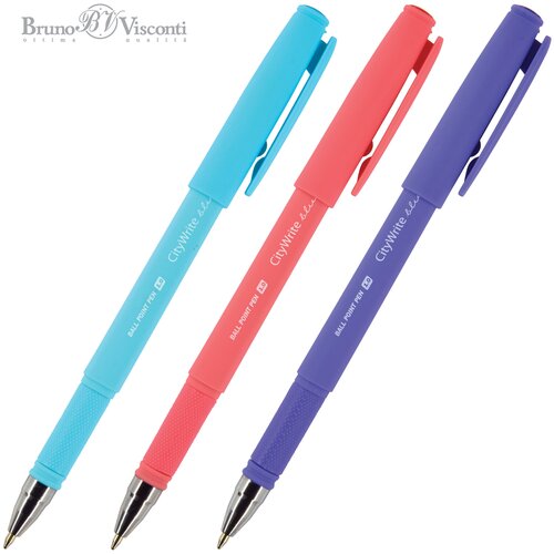 Ручкa BrunoVisconti, шариковая, 1 мм, синяя, СityWrite. JOY, Арт. 20-0057 ручкa brunovisconti шариковая 0 5 мм синяя easywrite joy арт 20 0044