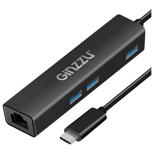 Концентратор TYPE C, 3xUSB3.0, GIGA LAN 1000Mb/s Ginzzu GR-765UB