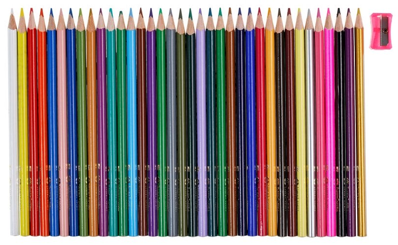 Карандаши цветные Faber-castell ECO 36 цветов с точилкой, трехгранные, в картонной коробке