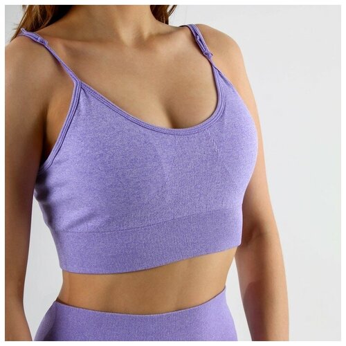 фото Sl russian brand топ женский спортивный меланж, цвет лаванда, sl russian brand, р-р m