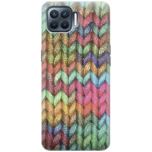 фото Силиконовый чехол на oppo reno4 lite / оппо рено4 лайт с принтом "разноцветная вязка gosso