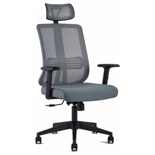 фото Компьютерное кресло stool group для руководителя topchairs post офисное серое обивка сетка ткань крестовина пластик