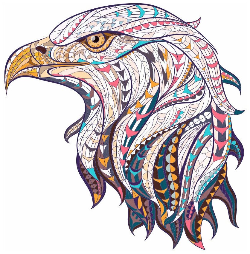 Термонаклейка на одежду (белую/светлую) "Этнический орел"